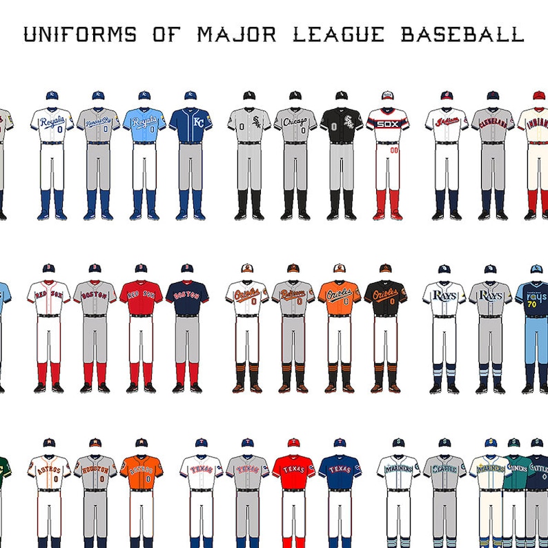 History of the Baseball Uniforms Baseballs From All Eras Etsy