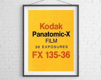 Kodak Panatomic-X - Vintage Film Box - 35mm Film - Ilford Agfa - Art Print Poster