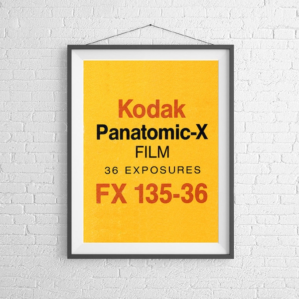 Kodak Panatomic-X - Jahrgang Film Box - 35mm-Film - Ilford Agfa - Kunstdruck/Poster