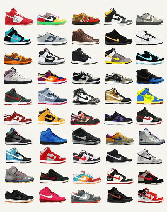 Nike Poster Dunks Shoe Fashion Poster Nike Etsy