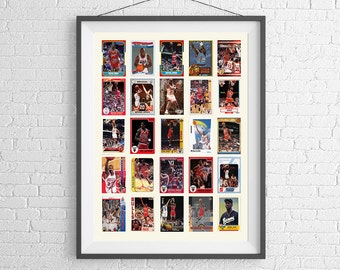 Michael Jordan Basketball Card Poster - NBA MJ - Art Print - HOF Collection