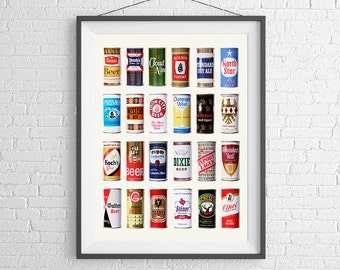 Beer Poster - Vintage Beer Can Poster - Beer Art