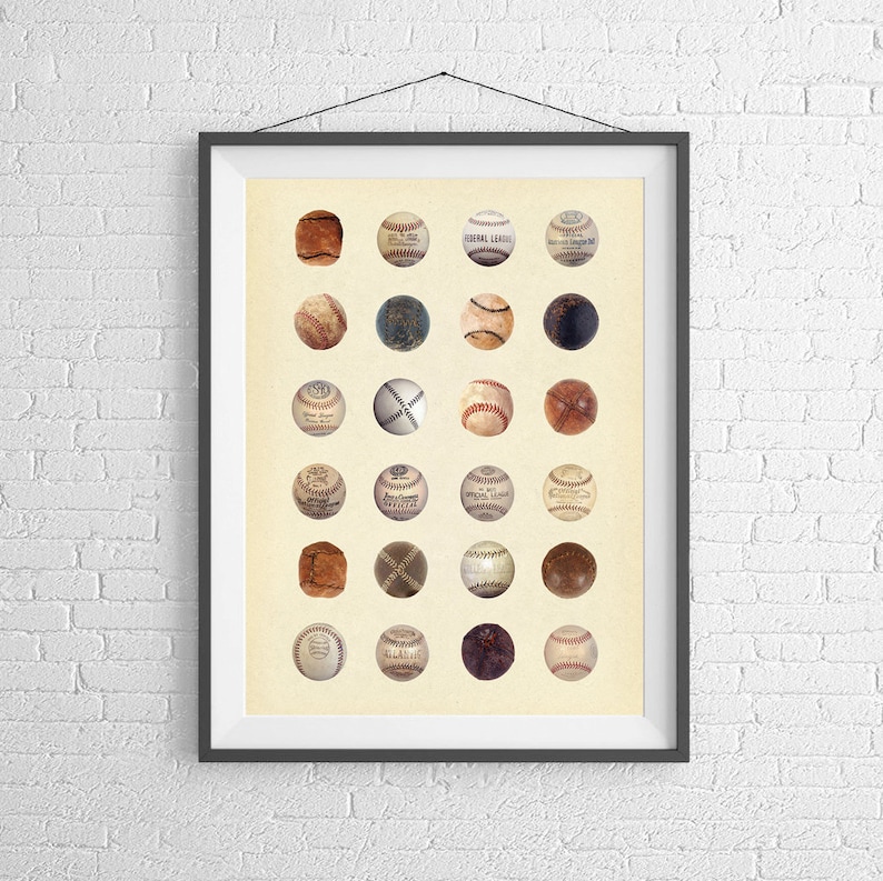 Anniversary Gift of Pigeon Studios History of the Baseball Print