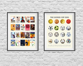 The World Cup Ball - Football Poster - Evolution of Soccer - Adidas - World Cup Poster - World Cup History - Soccer Ball - Soccer Art