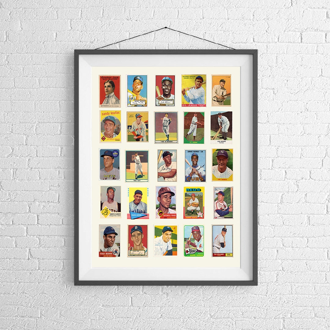 MLB Hall of Fame Baseball Card Poster Art Print HOF Collection Etsy