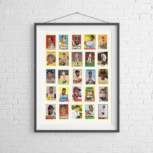 MLB Hall of Fame Baseball Card Poster Art Print HOF Etsy