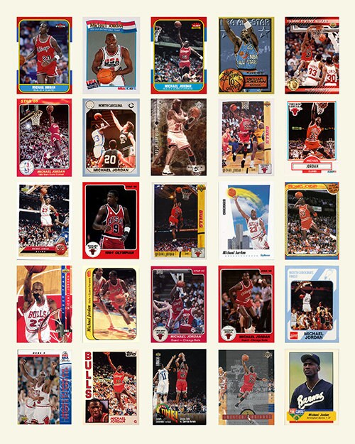 Michael Jordan Basketball Card Poster NBA MJ Art Print Etsy