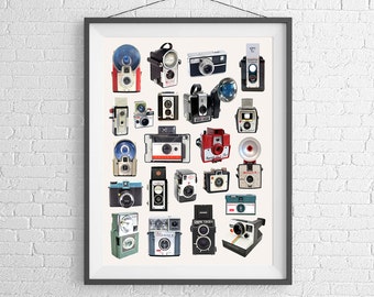 Vintage Retro Camera Poster - Kodak Brownie - History of Photography Poster - Film - Camera Poster - Camera Art