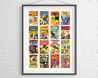 DC - Comics Art Poster - Historical Collection of Comics - Art Print - Wall Art - Poster