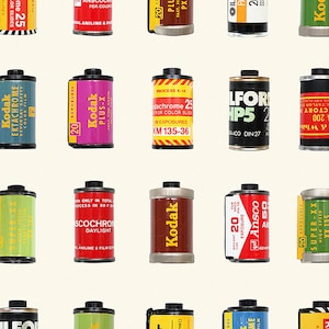 Vintage Film Canisters 35mm Film Kodak Kodachrome Canister Ilford Agfa Art Print Poster image 2