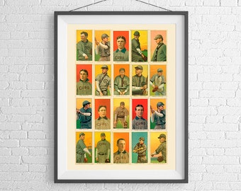 Chicago Cubs - Baseball Card Poster - Vintage Cubs Memorabilia - Art Print