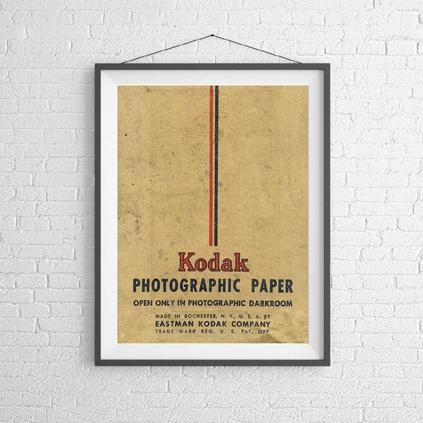 Kodak Photographic Paper - Vintage Film Box - 35mm Film - Ilford Agfa - Art Print Poster