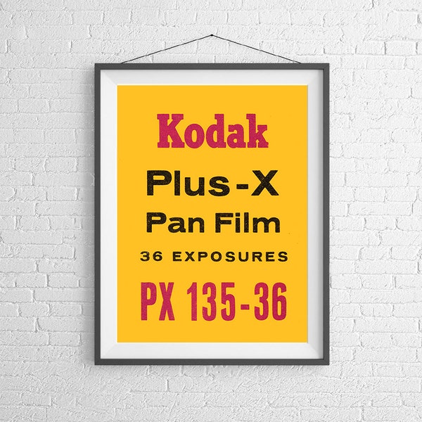 Kodak Plus-X - Vintage Filmbox - 35mm Film - Ilford Agfa - Kunstdruck Poster