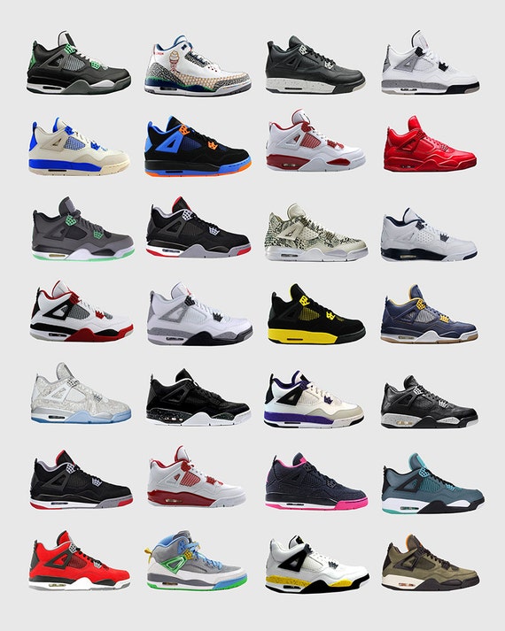Nike Air Jordans 4s Nike Poster Michael Jordan Poster Jordan Wall Art Shoe  Art Nike Jordan Poster Nike Sneakers -  Norway
