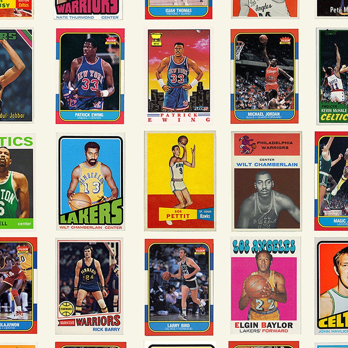 NBA Hall of Fame Basketball Card Poster Art Print HOF Etsy