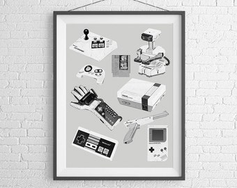 Classic Nintendo Video Game Poster - Video Game Poster - Nintendo Poster - Gamer Poster - Duck Hunt - Super Mario Brothers - Donkey Kong