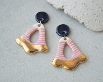 Bluebell earrings, ceramic  jewellery
