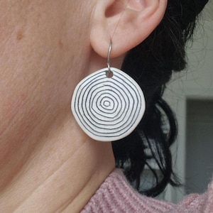 Ceramic statement earrings, artisan earrings, handmade geometric jewellery