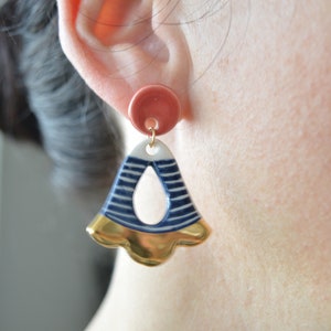 Boucles d'oreilles Bluebell, bijoux en céramique image 4
