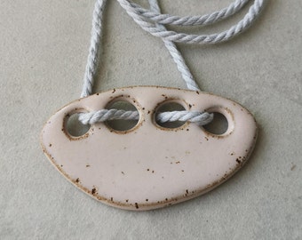 Speckled organic ceramic necklace No. 7