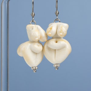Venus earrings glass sculpture • Fertility goddess jewelry • Feminist statement earrings • Queer gift idea • Sculptural body earrings