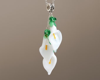 Necklace Calla Lily Charm Gold Calla Lily Necklace Calla Lily