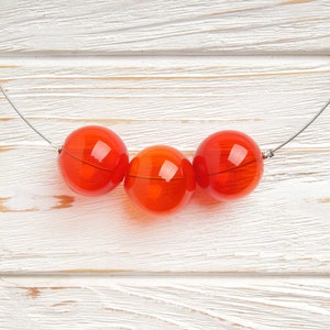 Red necklace Glass bubble necklace Glass ball necklace Bold chunky necklace Large bead necklace Red glass necklace Red statement necklace