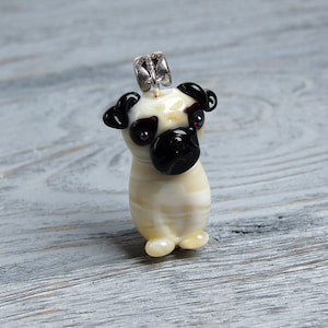Pug necklace Pug dog necklace Pug jewelry gift Pug lover gift Dog jewelry Glass dog lover gift Animal jewelry Glass pet necklace