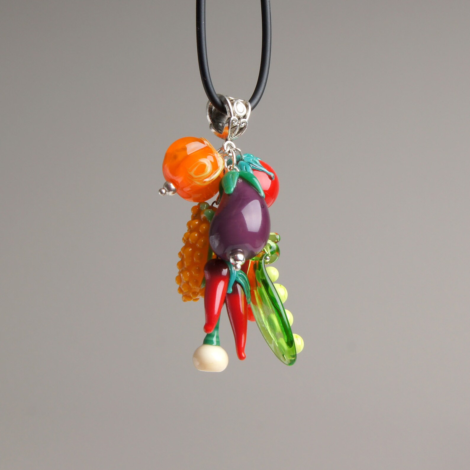 Glass Vegetable Necklace Cute Nature Pendant Vegan Necklace Etsy