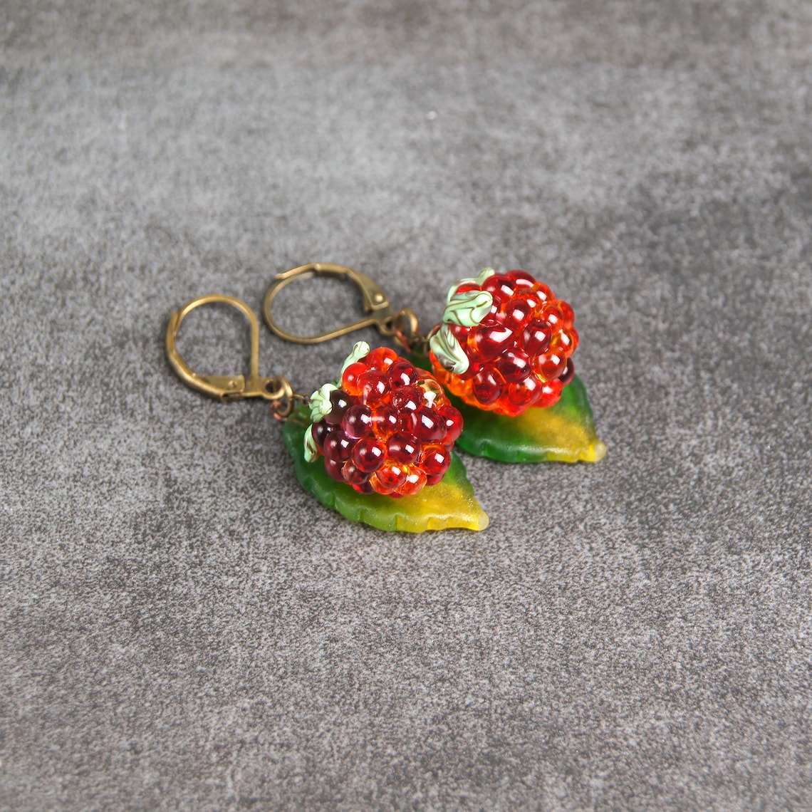 Glass fruit earrings Blackberry earrings Glass berry earrings Etsy