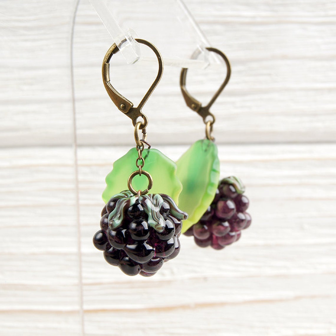 Blackberry earrings Black berry earrings Nature earrings | Etsy