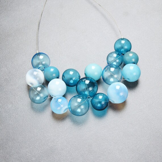 Blue bib necklace deals