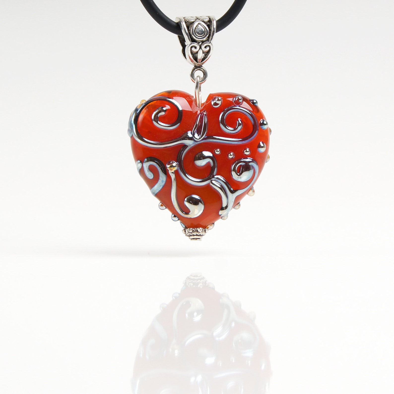 Red heart necklace Valentines day gift for her Heart jewelry Etsy