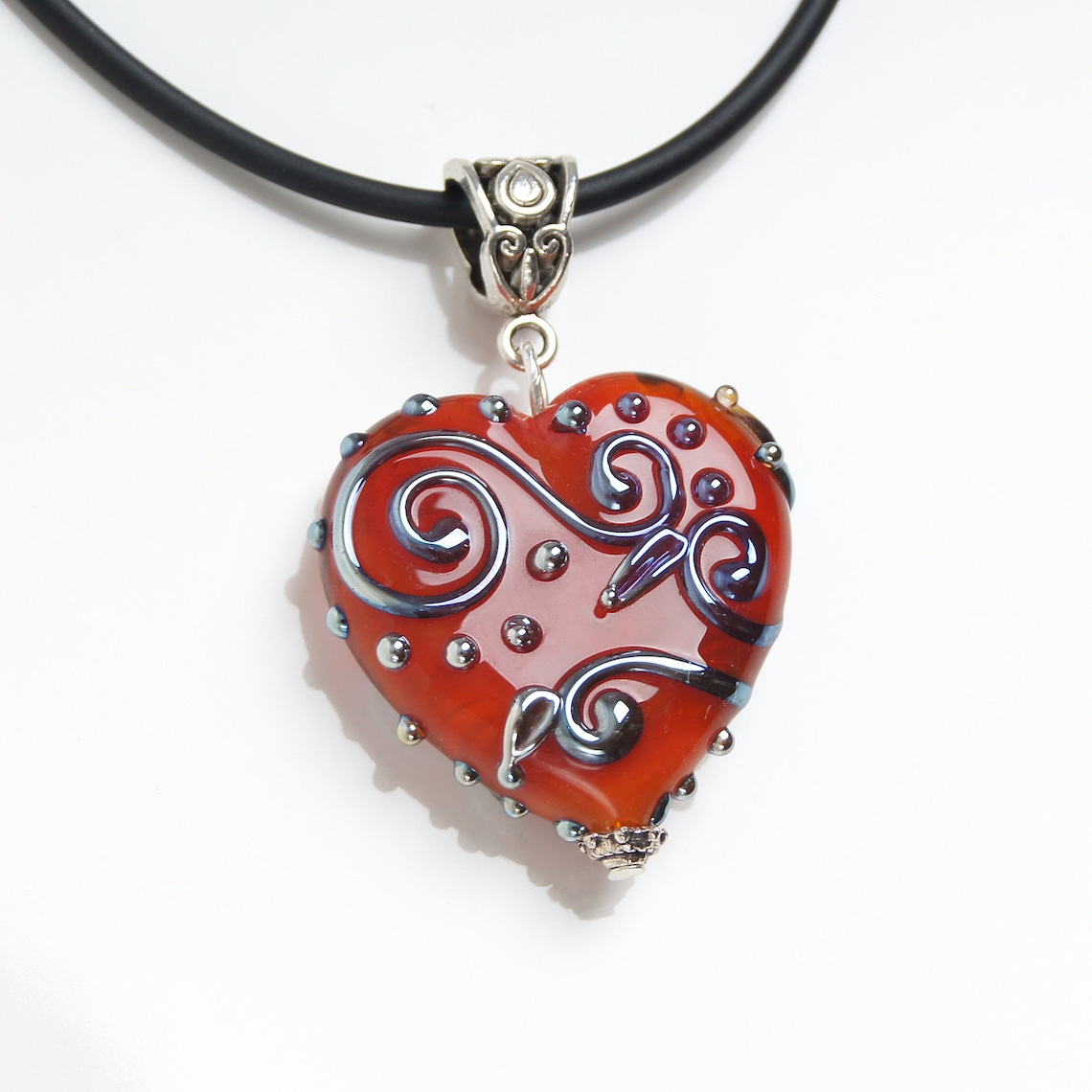 Red heart necklace Valentines day gift for her Heart jewelry Etsy
