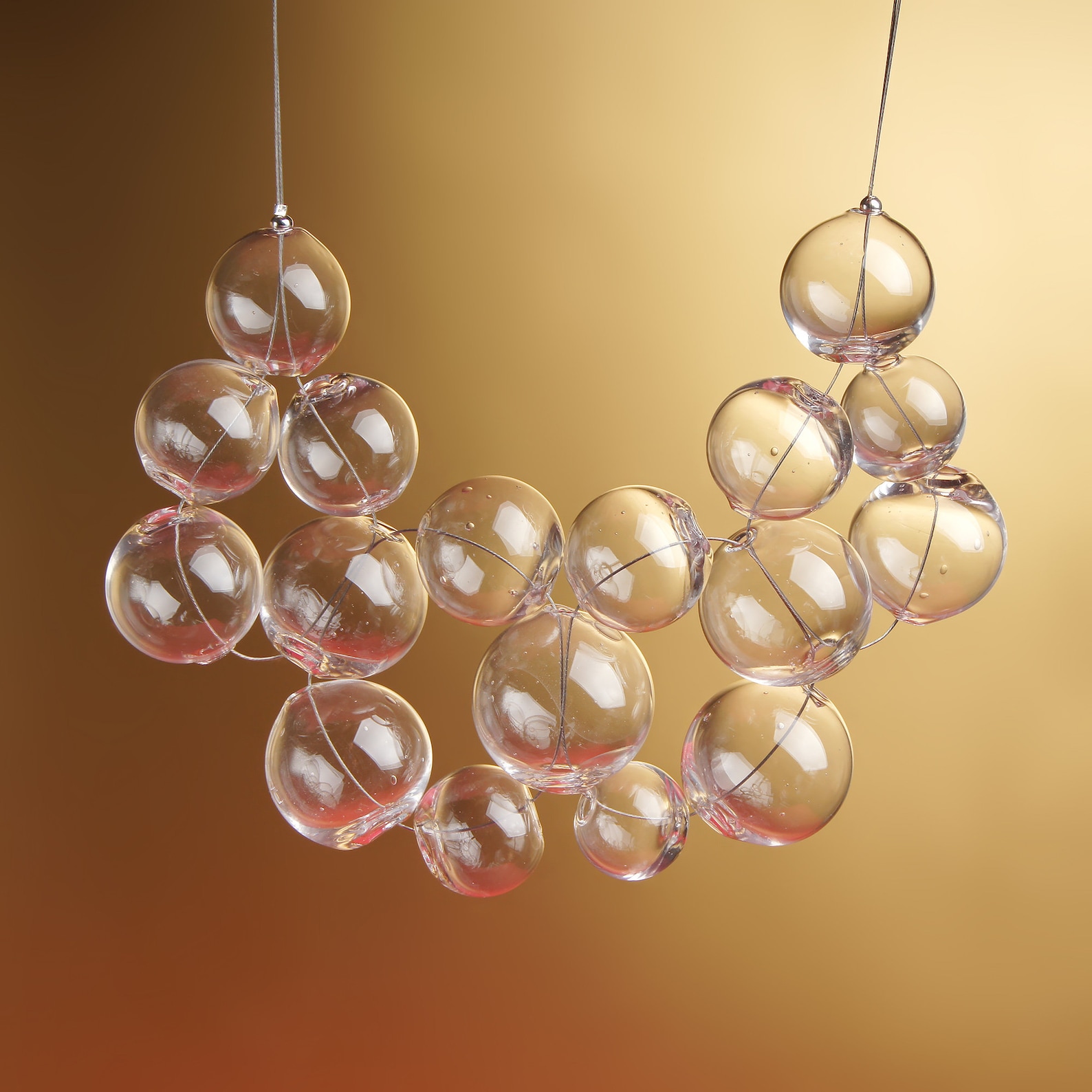 Clear glass bubble necklace Clear bib necklace Bold statement Etsy