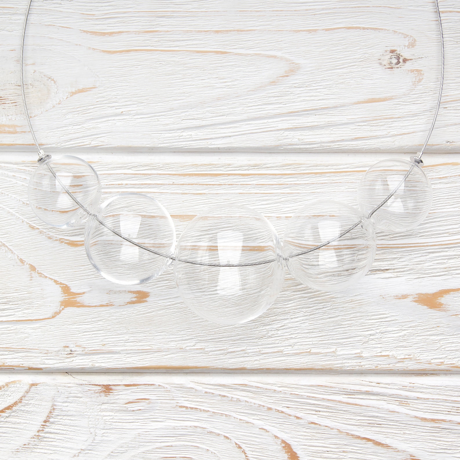 Clear ball necklace Bold chunky necklace Clear glass bubble Etsy