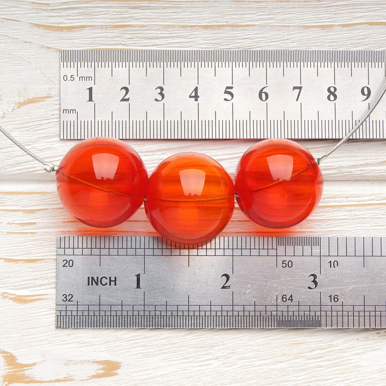 Red Necklace Glass Bubble Necklace Glass Ball Necklace Bold Etsy