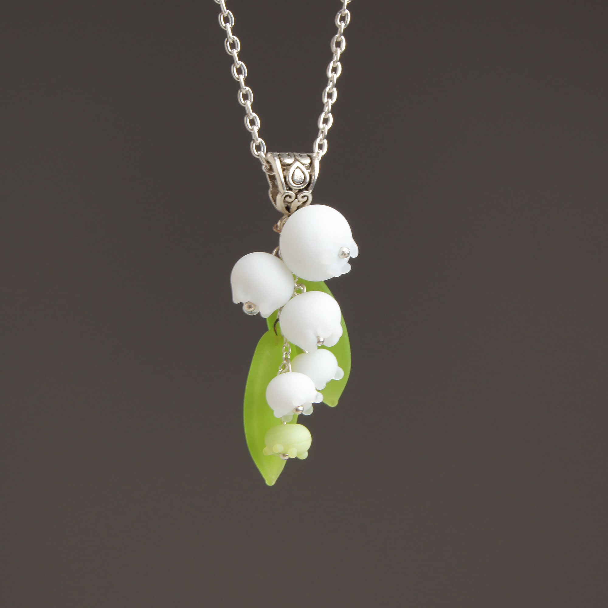 Lily of the valley pendant necklace deals