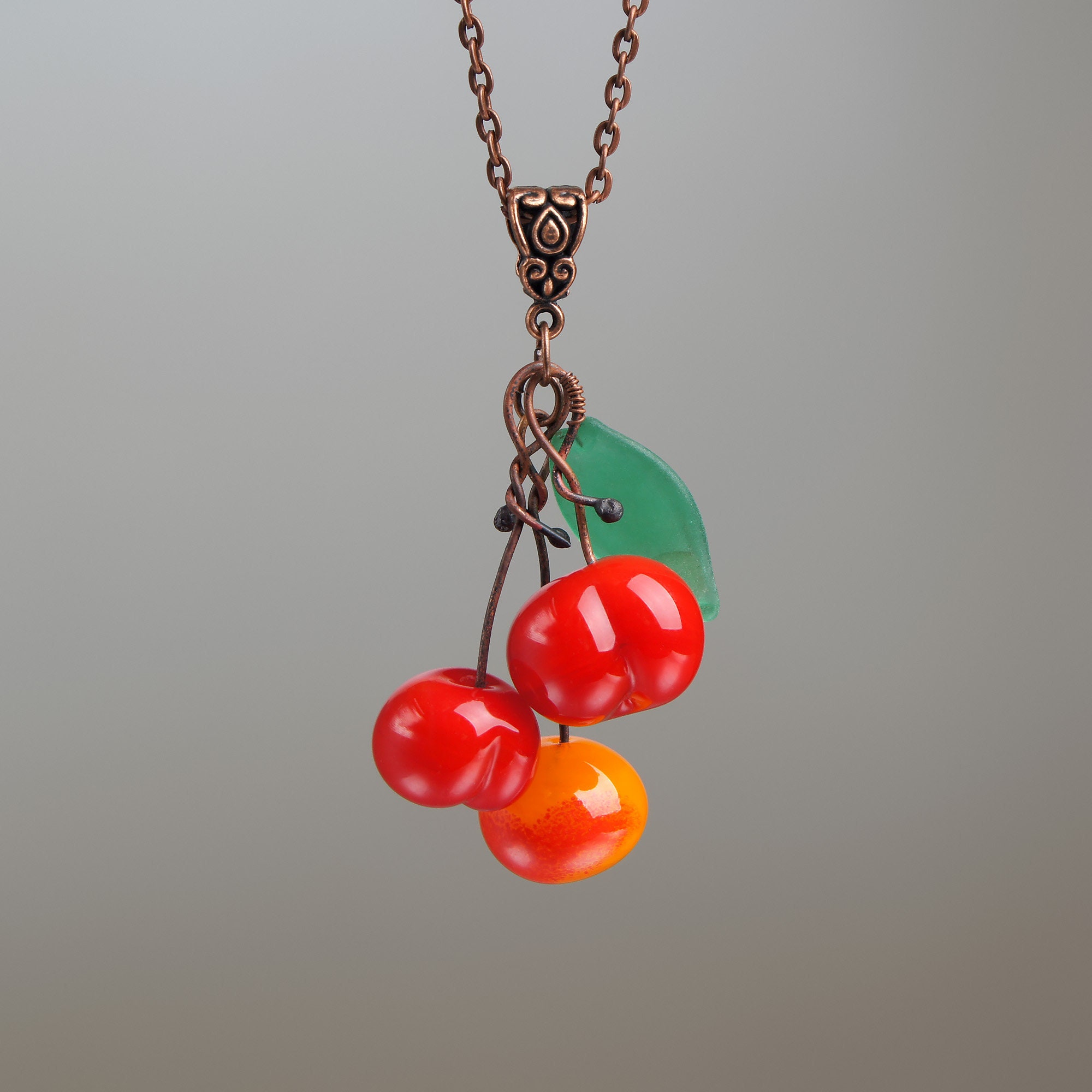 Red cherry sale necklace
