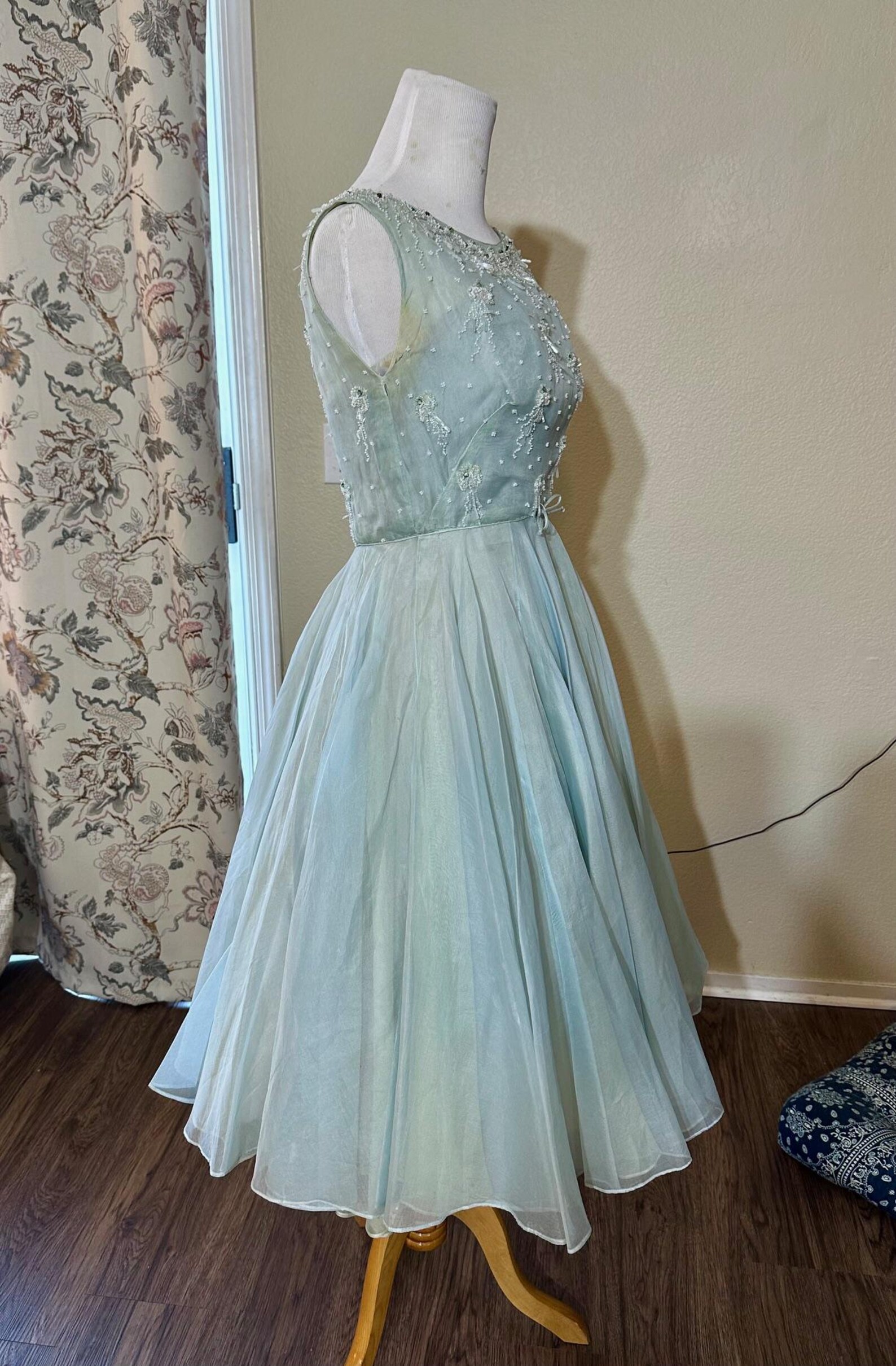 1950s Helena Barbieri Beaded Dress