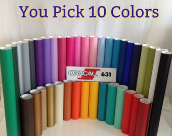 10 rolls 12"x 60"  Oracal 631 Matte Colors Adhesive Backed Vinyl Sign & Craft Cutter/cricut vinyl/silhouette vinyl/sign cutter vinyl