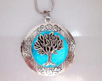 Tree of life locket necklace, glow in the dark tree locket, family tree photo necklace, sentimental gifts for mom, for wife, gift for dad