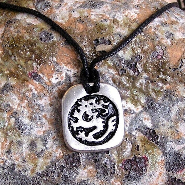 Year of the dragon necklace, dragon pendant, Chinese zodiac dragon charm pendant necklace, lucky animal necklace, tribal dragon necklace