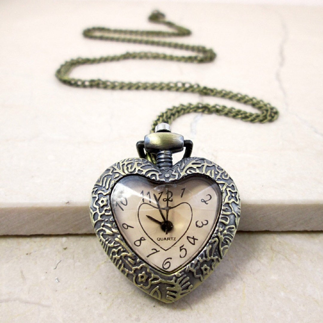Heart Watch Necklace Vintage Style Watch Necklace for Women Etsy