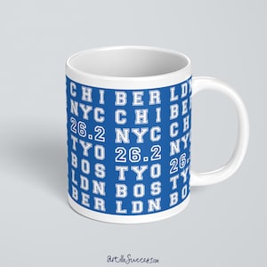 Mug Majors pour les marathoniens de Tokyo, Boston, Londres, Berlin, Chicago, New York