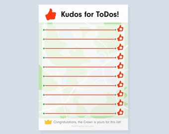Kudos notepad, to do list