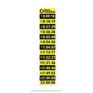 Pacing Temporary Tattoo - Half Marathon Miles - Pace Transfer for Half Marathon Goal