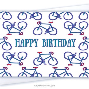 Carte d’anniversaire de vélo, Carte de joyeux anniversaire pour cycliste, Carte d’anniversaire de vélo