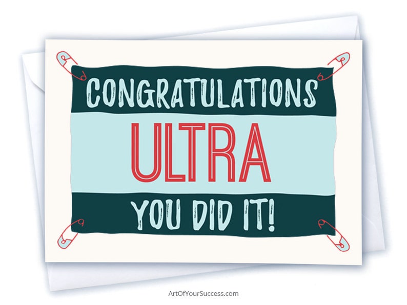 Ultra Marathon Congratulations Ultra Run card running card image 1