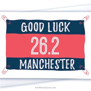 Carte porte-bonheur Manchester, porte-bonheur marathon